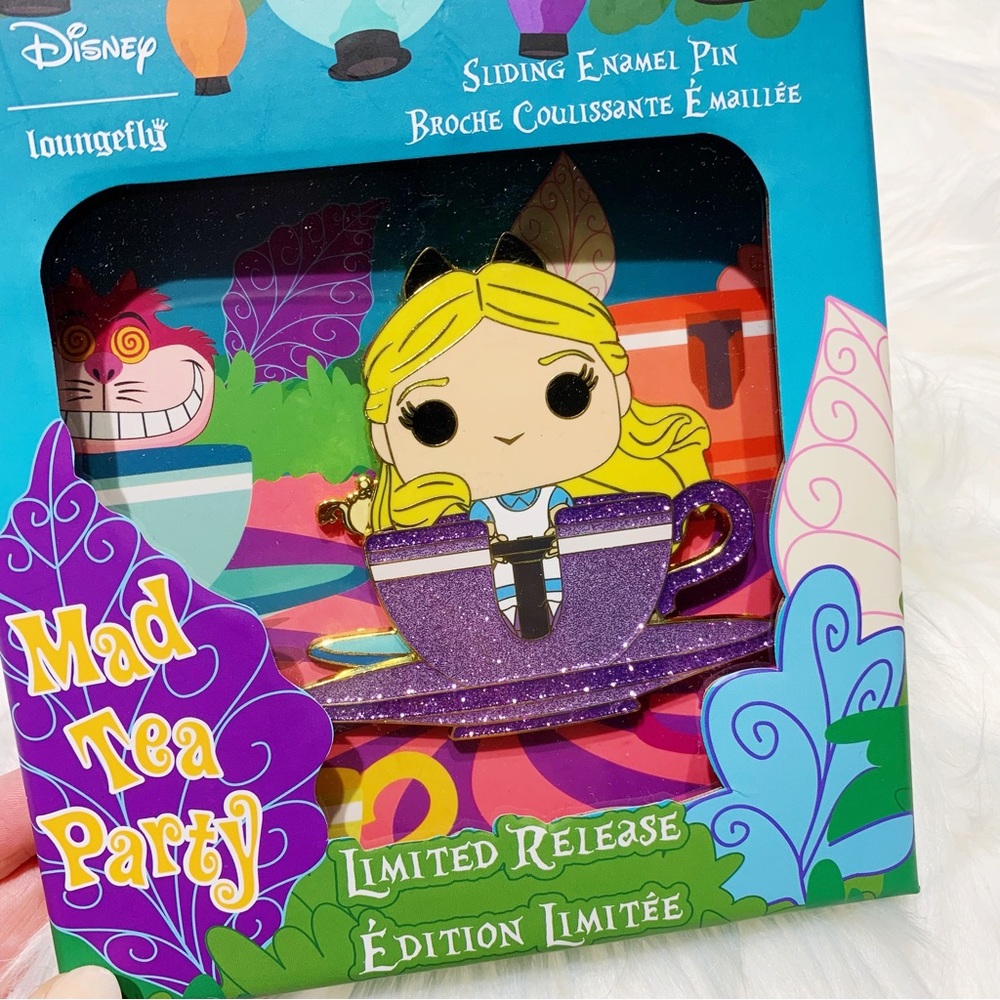 Disney Loungefly Mad Tea Party Pin Limited Release Funko Pop NEW Sliding Enamel